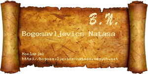 Bogosavljevics Natasa névjegykártya